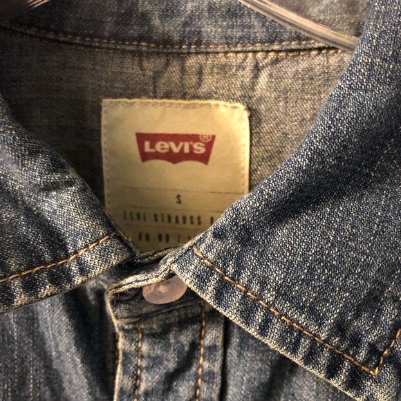 Vintage Levi Strauss & Co Shirt Western Blue Denim Pearl Snap Buttons in EUC - Picture 3 of 7